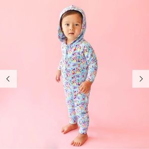 Posh Peanut Lisa Frank Spotty & Dotty Zippered Hooded Romper